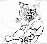 Muscular Vicious Punching Wolf Illustration Man Clipart Royalty Atstockillustration Vector 2021 sketch template