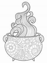 Cauldron Brewing Kochende Dampfkessel Karikaturillustration 传染 媒介 成人 蒸汽 Witches Kessels Erwachsene Des Viktoriia Panchenko sketch template