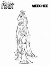 Smallfoot Coloring Pages Meechee Printable Characters Print Movie Sheets Kids Scribblefun Bigfoot Book Cartoon Adults Size Coloringfolder sketch template