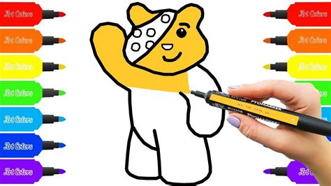 draw pudsey pudsey bear  steps coloring pages art colors
