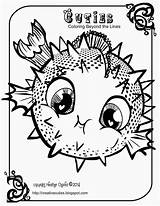 Coloring Pages Cuties Printable Cutie Blowfish Pet Shop Lps Cute Creative Littlest Sheets Fish Kids Color Books Cartoons Popular Animal sketch template