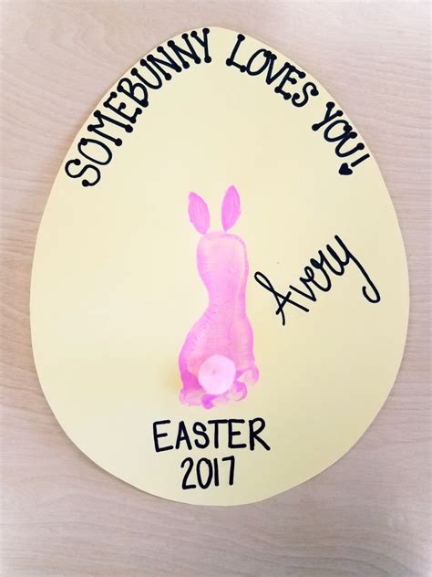 easter bunny footprint infant art projects baby art projects diy
