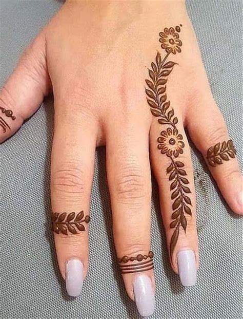 simple finger mehndi designs  front   finger henna ideas