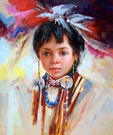 Native American Girl Painting