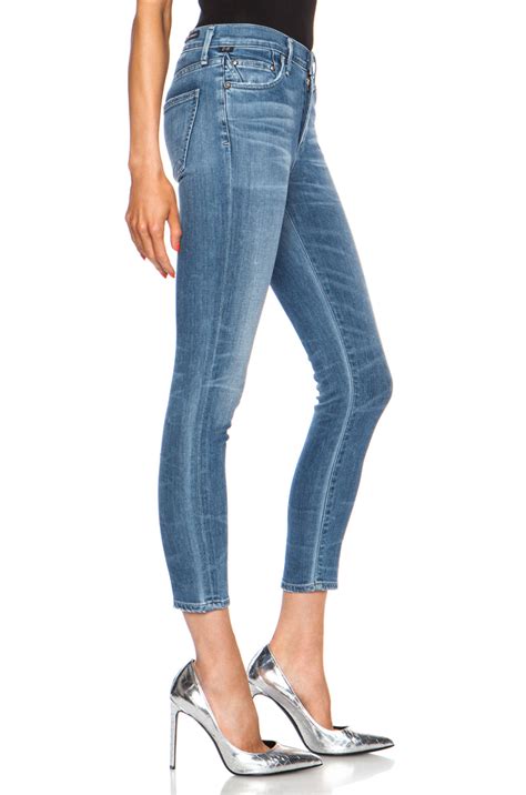 Citizens Of Humanity Rocket High Rise Skinny Crop In Blue