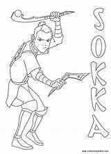 Avatar Last Pages Sokka Coloring Airbender Colouring sketch template