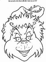 Grinch Coloring Pages Printable Color Kids Holiday sketch template