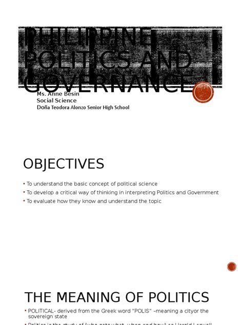philippine politics  governance political science governance