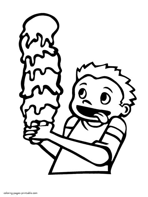 coloirng page   boy   huge ice cream coloring pages