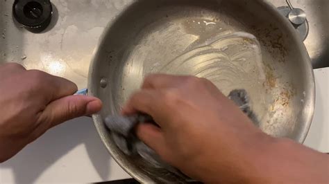 clean  stain   stainless steel pan youtube