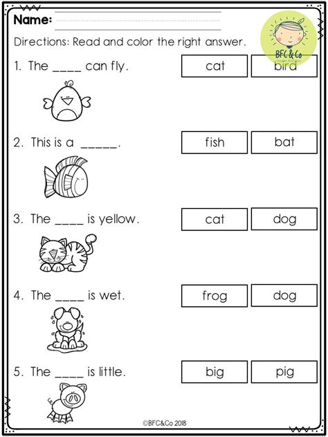reading worksheets  kindergarten  lori sheffields reading