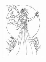 Fairy Coloring Pages Adults Adult Printable Print Colouring Color Draw Only sketch template