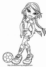 Coloring Pages Bratz Girls Soccer Football Kids Ball Printable Cool Playing Clipart Cheerleading Cartoons Cartoon Drawing Manners Ronaldo Jade Brats sketch template