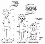 Human Proportions Face Cartoon Coloring Pages Character Head Kids Taller Than sketch template