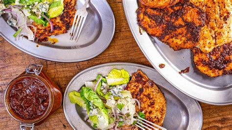 rachael s buffalo harissa paillard with fennel celery salad and blue