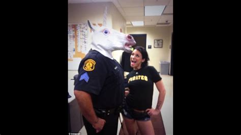 the porn star and the police officer wearing a unicorn