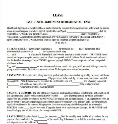 house lease written samples  sample house lease agreements