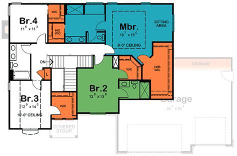 plan db  bed house plan  walk  closets   house plans traditional