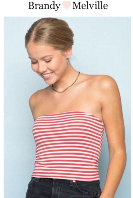 Brandy Melville Jenny Red Striped Tube Top Ebay