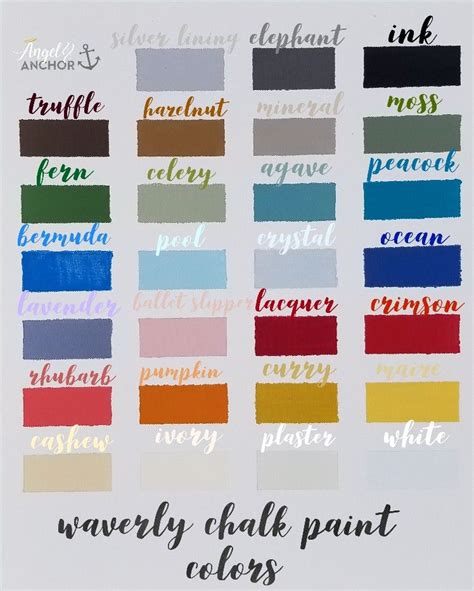 chalk paint color chart