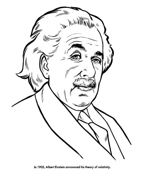 usa printables albert einstein coloring pages famous americans