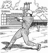 Baseball Coloring Pages Printable Run Filminspector Fun Purplekittyyarns sketch template