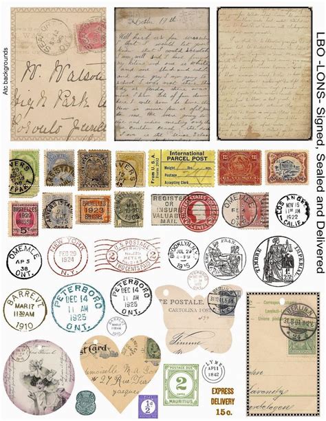 printable tags stamps junk journals scrapbook printables