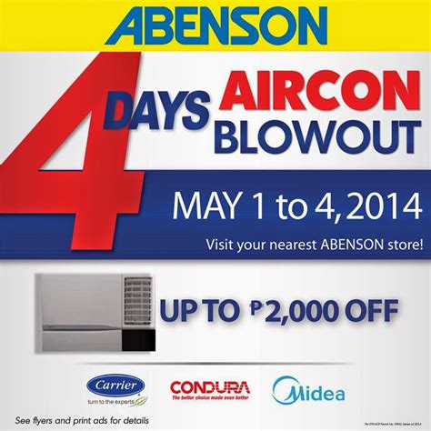 manila shopper abenson  day aircon blowout sale