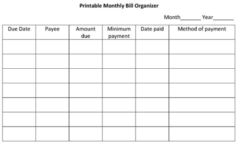 steps  organize bills