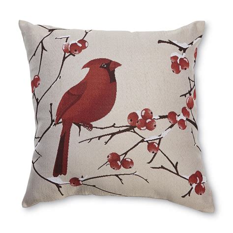 seasonal decorative throw pillow cardinal home home decor pillows throws slipcovers