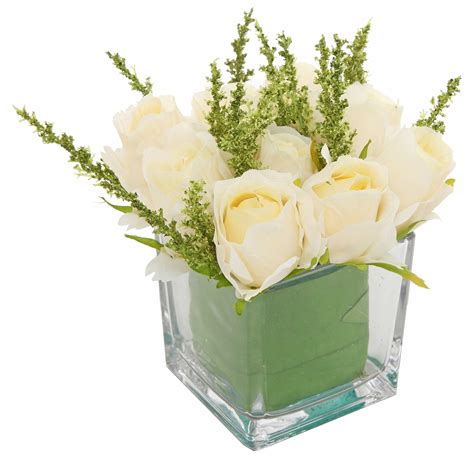 Square Vase Floral Arrangement