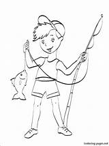 Fishing Coloring Pages Rod Pole Boy Gun Water Getcolorings Pag Printable sketch template