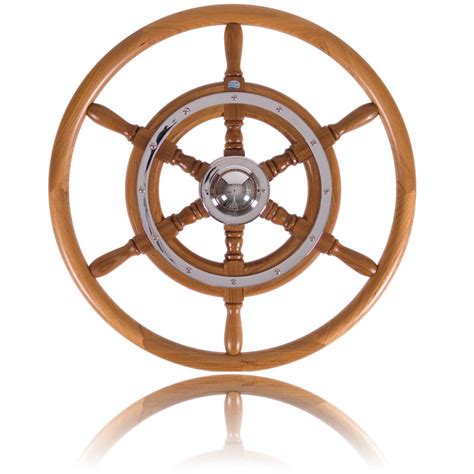 teak power boat steering wheel  stazo marine equipment bv