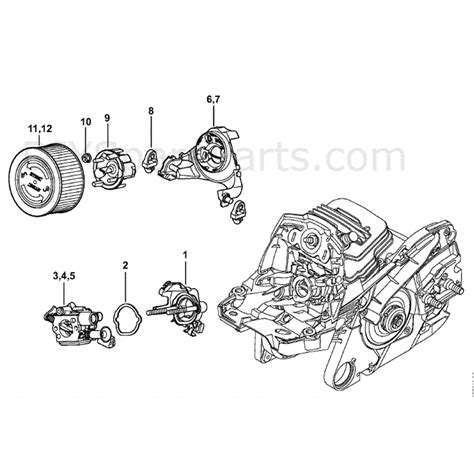 stihl ms  chainsaw ms cq parts diagram carburetor bracket