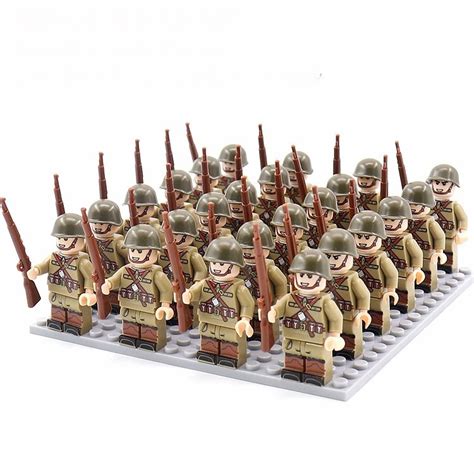pcs sssr army wwii soldiers minifigures lego compatible military sets