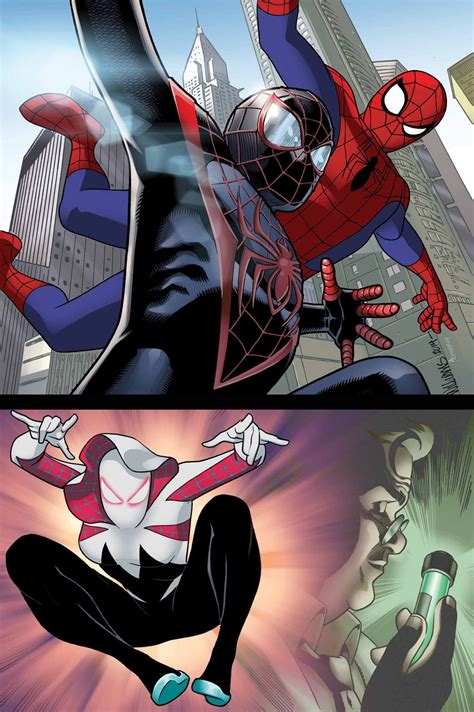 miles morales and ultimate spider man from the ultimate spider man cartoon team up gwen stacy