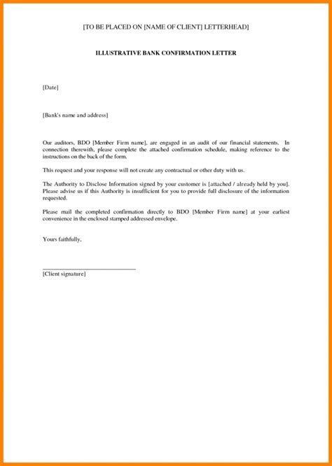confirmation requested  bank confirmation letter letter