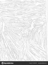 Munch Scream Coloring Edvard 1893 Masterpieces sketch template