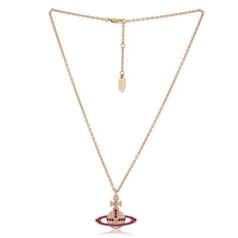 vivienne westwood kika pendant necklace pink gold and fuchsia pink