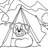 Coloring Camping Tent Pages Bear Printable Getcolorings Print Color Getdrawings sketch template