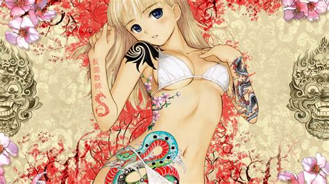 Colorful Anime Woman Girl Tattoo Tony Taka Hd Wallpaper