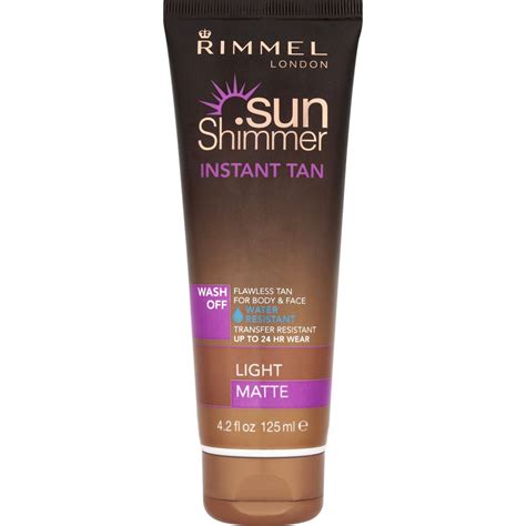 rimmel sunshimmer water resistant wash  instant tan matte ml