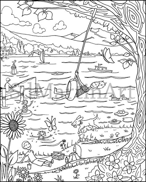 summertime printable adult coloring book   coloring etsy italia