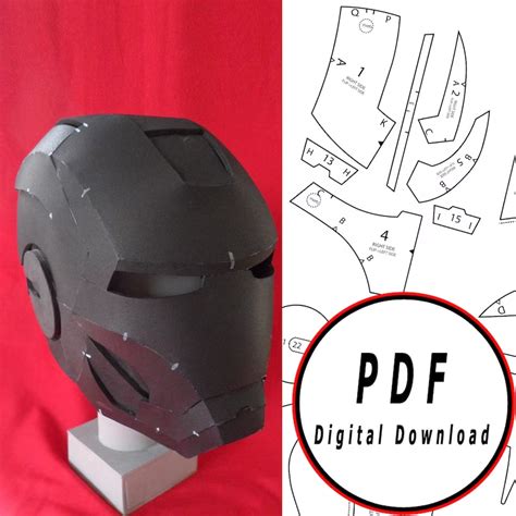 diy mk  eva foam helmet template pattern blueprint  vector etsy