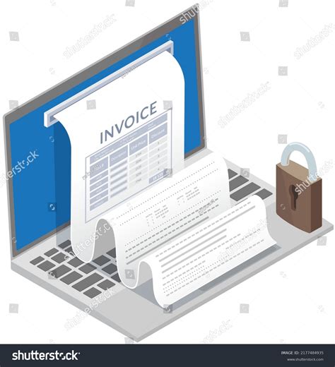 sending receiving payment  electronic invoice stock vector royalty