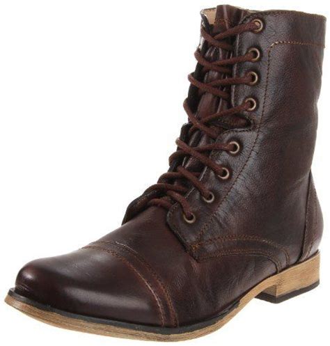 steve madden men s troopah lace up boot brown leather 8 m us steve