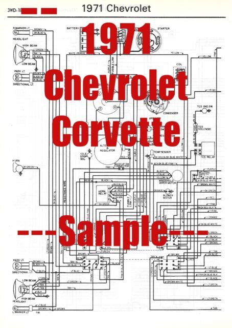 chevrolet corvette full car wiring diagram high quality printed copy ebay