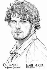 Outlander Fraser Colouring Heughan Gabaldon Starz Megnyitás Highlander Ideeën sketch template