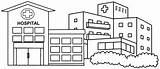 Hospital Coloring Pages Modern Kids Building School sketch template