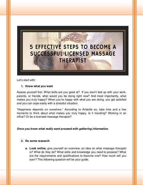 5 effective steps to become a successful licensed massage therapist